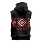 Aotearoa Atua Tumatauenga Personalised Sleeveless Hoodie Maori God Of War Taniko Motifs
