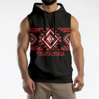 Aotearoa Atua Tumatauenga Personalised Sleeveless Hoodie Maori God Of War Taniko Motifs