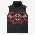 Aotearoa Atua Tumatauenga Personalised Sleeveless Puffer Jacket Maori God Of War Taniko Motifs
