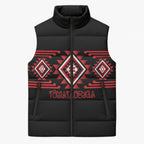 Aotearoa Atua Tumatauenga Personalised Sleeveless Puffer Jacket Maori God Of War Taniko Motifs