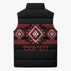 Aotearoa Atua Tumatauenga Personalised Sleeveless Puffer Jacket Maori God Of War Taniko Motifs