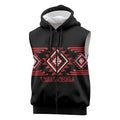 Aotearoa Atua Tumatauenga Personalised Sleeveless Zip Hoodie Maori God Of War Taniko Motifs
