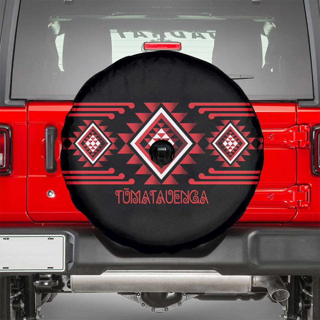Aotearoa Atua Tumatauenga Spare Tire Cover Maori God Of War Taniko Motifs