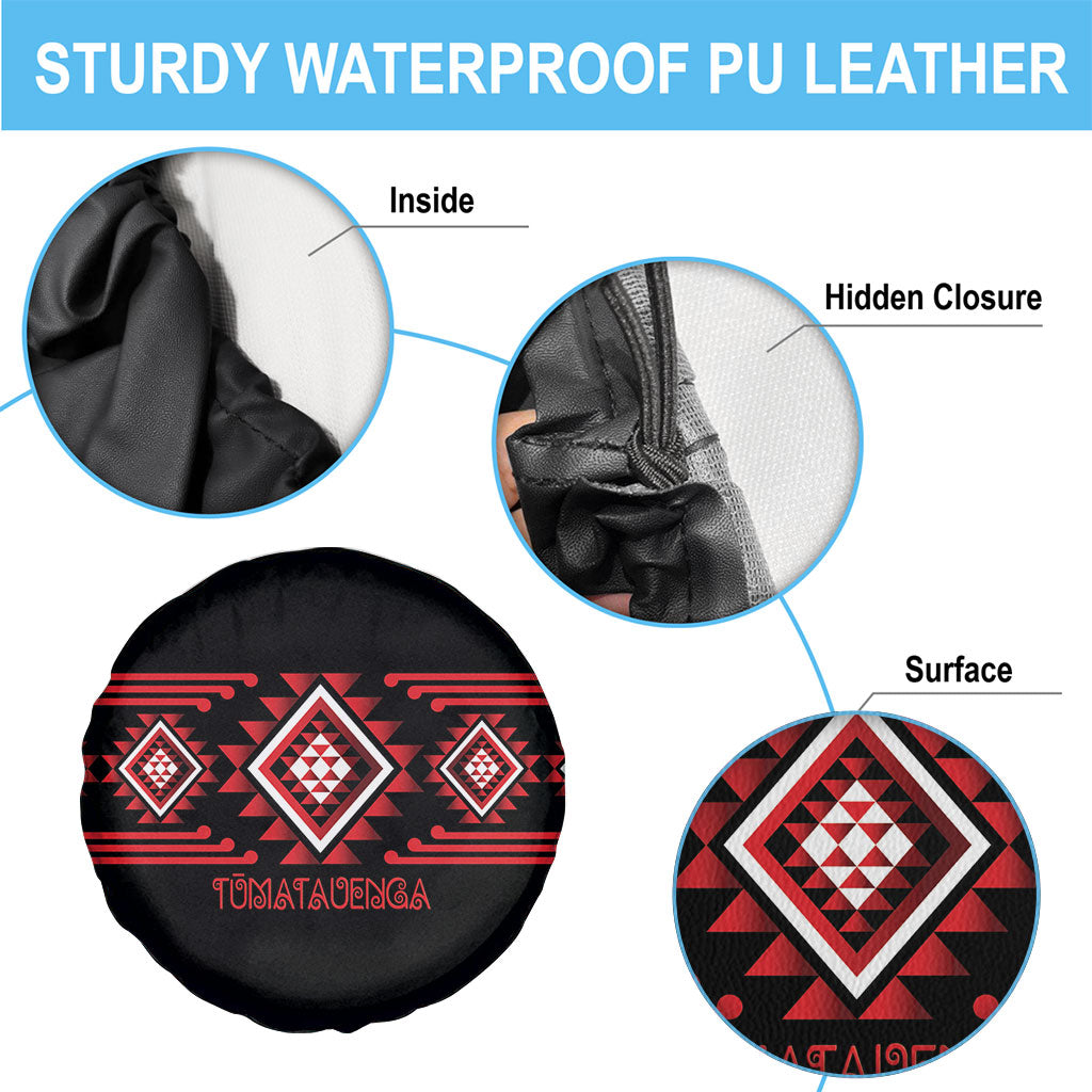 Aotearoa Atua Tumatauenga Spare Tire Cover Maori God Of War Taniko Motifs