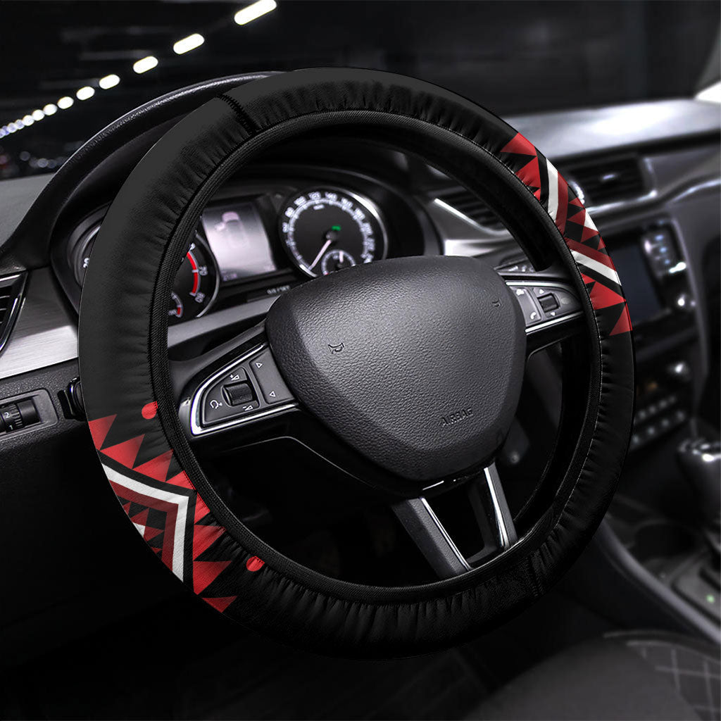 Aotearoa Atua Tumatauenga Steering Wheel Cover Maori God Of War Taniko Motifs