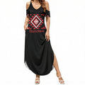 Aotearoa Atua Tumatauenga Personalised Summer Maxi Dress Maori God Of War Taniko Motifs