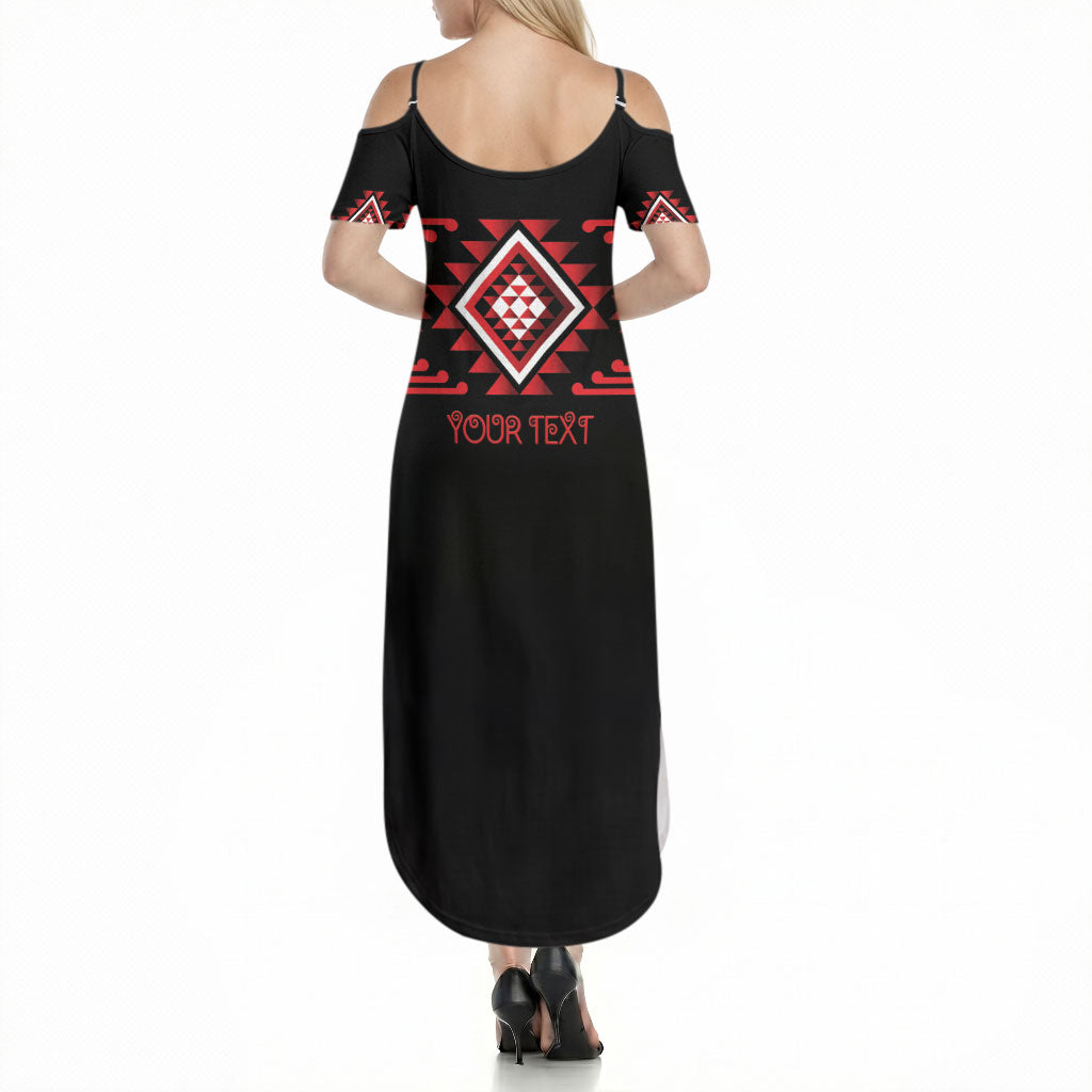 Aotearoa Atua Tumatauenga Personalised Summer Maxi Dress Maori God Of War Taniko Motifs