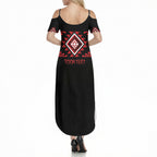 Aotearoa Atua Tumatauenga Personalised Summer Maxi Dress Maori God Of War Taniko Motifs