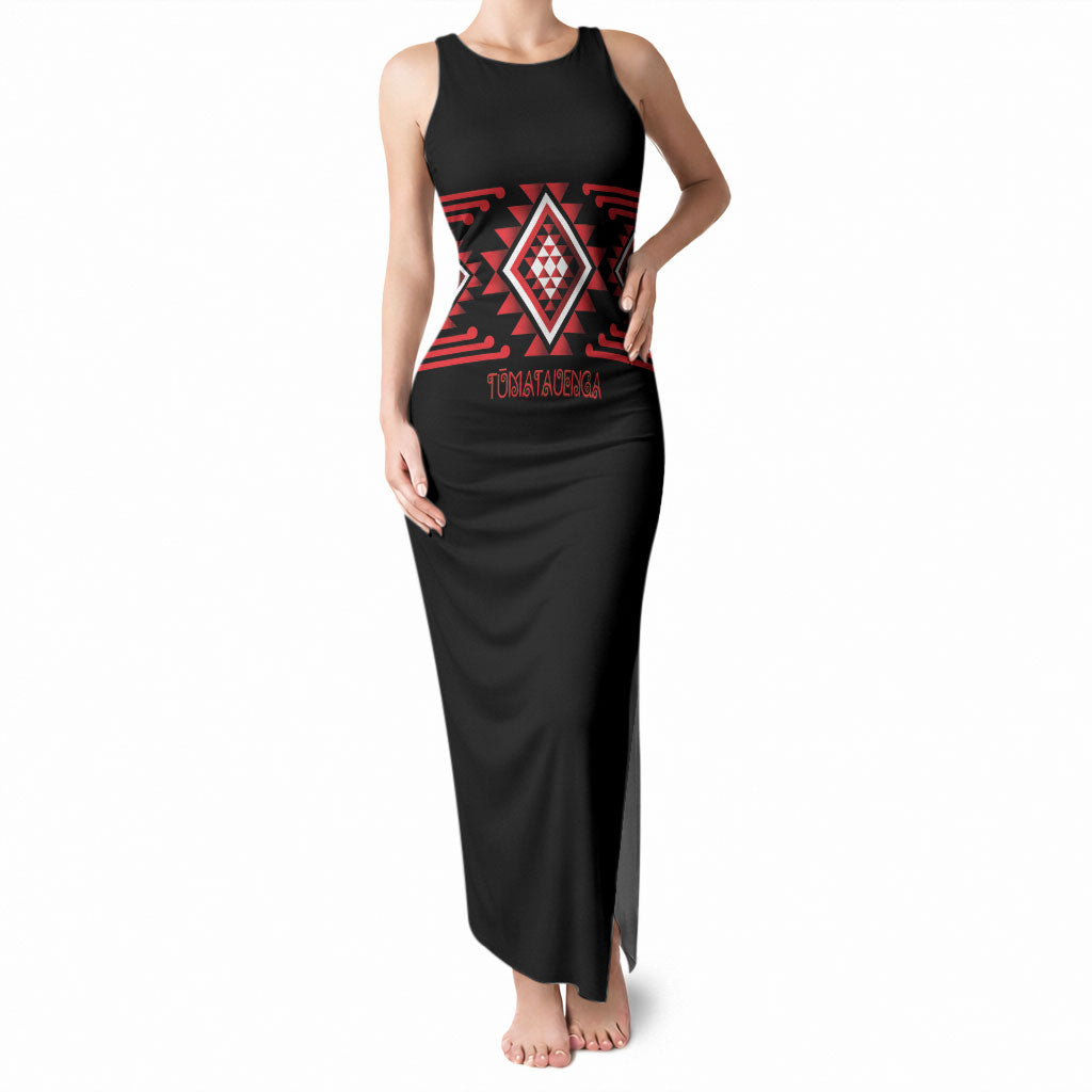 Aotearoa Atua Tumatauenga Personalised Tank Maxi Dress Maori God Of War Taniko Motifs