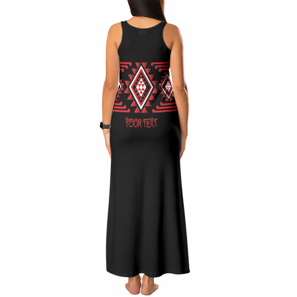 Aotearoa Atua Tumatauenga Personalised Tank Maxi Dress Maori God Of War Taniko Motifs