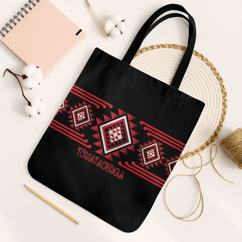 Aotearoa Atua Tumatauenga Tote Bag Maori God Of War Taniko Motifs