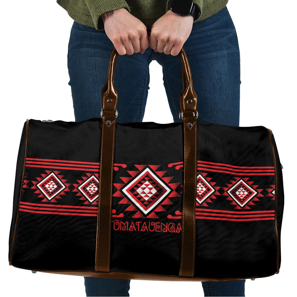 Aotearoa Atua Tumatauenga Travel Bag Maori God Of War Taniko Motifs