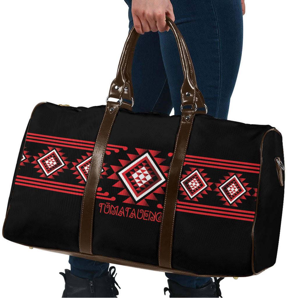 Aotearoa Atua Tumatauenga Travel Bag Maori God Of War Taniko Motifs