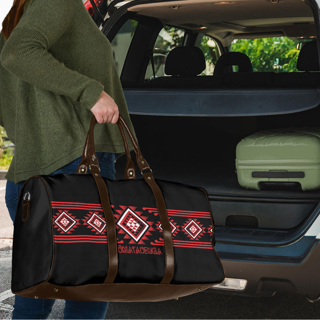 Aotearoa Atua Tumatauenga Travel Bag Maori God Of War Taniko Motifs