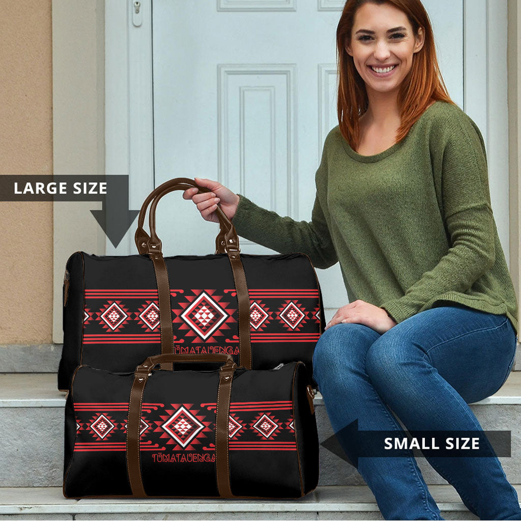 Aotearoa Atua Tumatauenga Travel Bag Maori God Of War Taniko Motifs