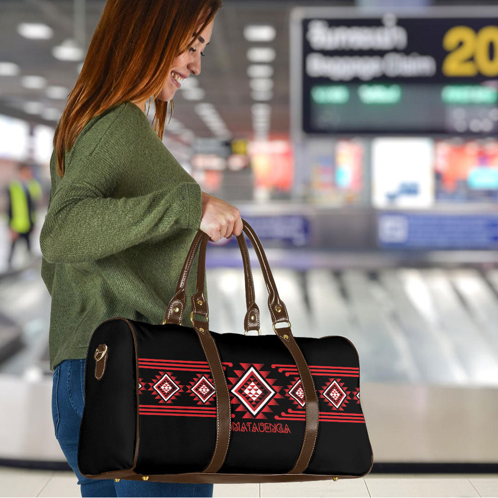 Aotearoa Atua Tumatauenga Travel Bag Maori God Of War Taniko Motifs