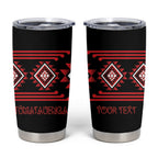 Aotearoa Atua Tumatauenga Personalised Tumbler Cup Maori God Of War Taniko Motifs