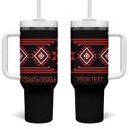 Aotearoa Atua Tumatauenga Personalised Tumbler With Handle Maori God Of War Taniko Motifs