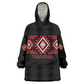 Aotearoa Atua Tumatauenga Personalised Wearable Blanket Hoodie Maori God Of War Taniko Motifs