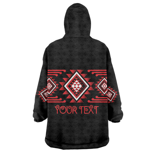 Aotearoa Atua Tumatauenga Personalised Wearable Blanket Hoodie Maori God Of War Taniko Motifs