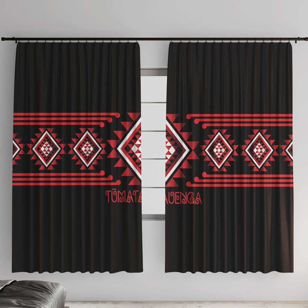 Aotearoa Atua Tumatauenga Window Curtain Maori God Of War Taniko Motifs