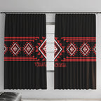 Aotearoa Atua Tumatauenga Window Curtain Maori God Of War Taniko Motifs