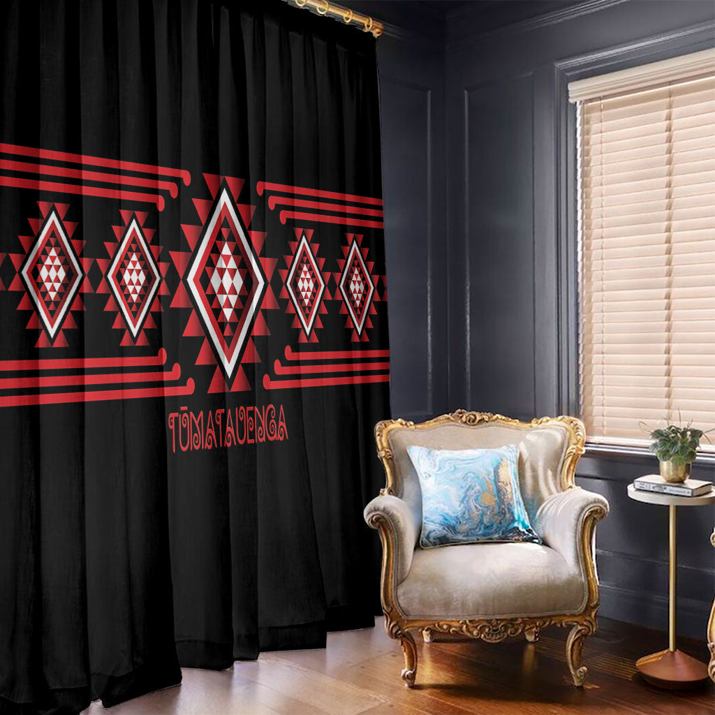 Aotearoa Atua Tumatauenga Window Curtain Maori God Of War Taniko Motifs