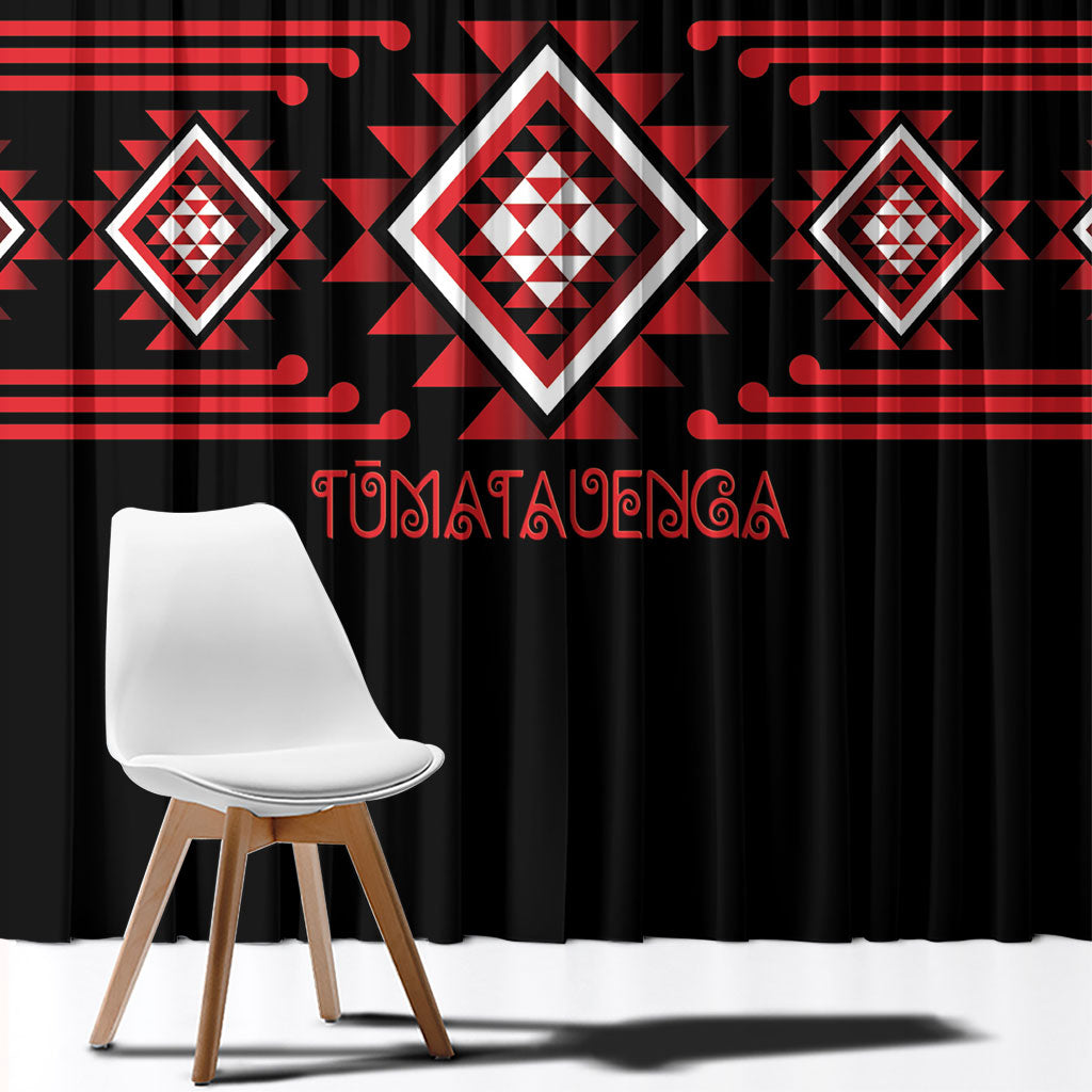 Aotearoa Atua Tumatauenga Window Curtain Maori God Of War Taniko Motifs