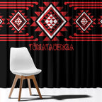 Aotearoa Atua Tumatauenga Window Curtain Maori God Of War Taniko Motifs