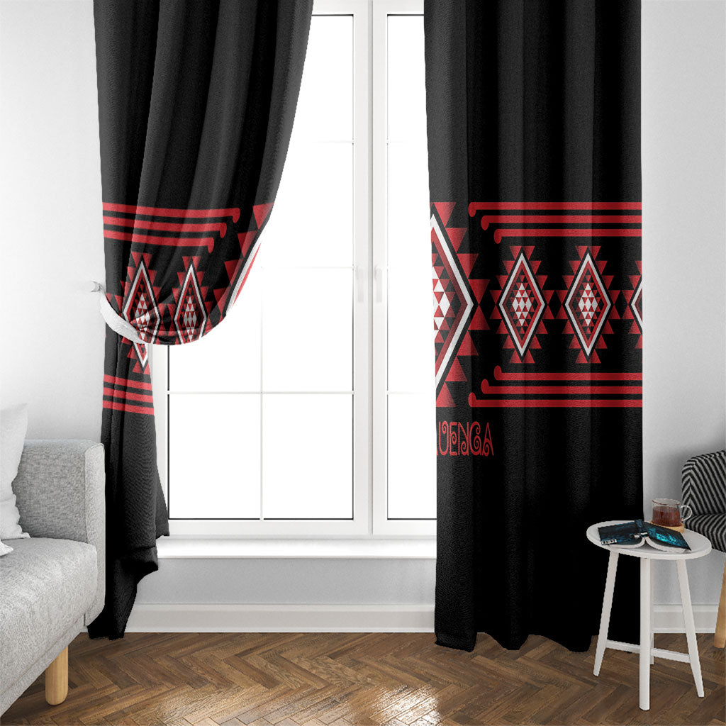 Aotearoa Atua Tumatauenga Window Curtain Maori God Of War Taniko Motifs