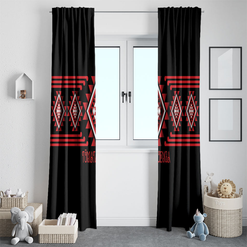 Aotearoa Atua Tumatauenga Window Curtain Maori God Of War Taniko Motifs