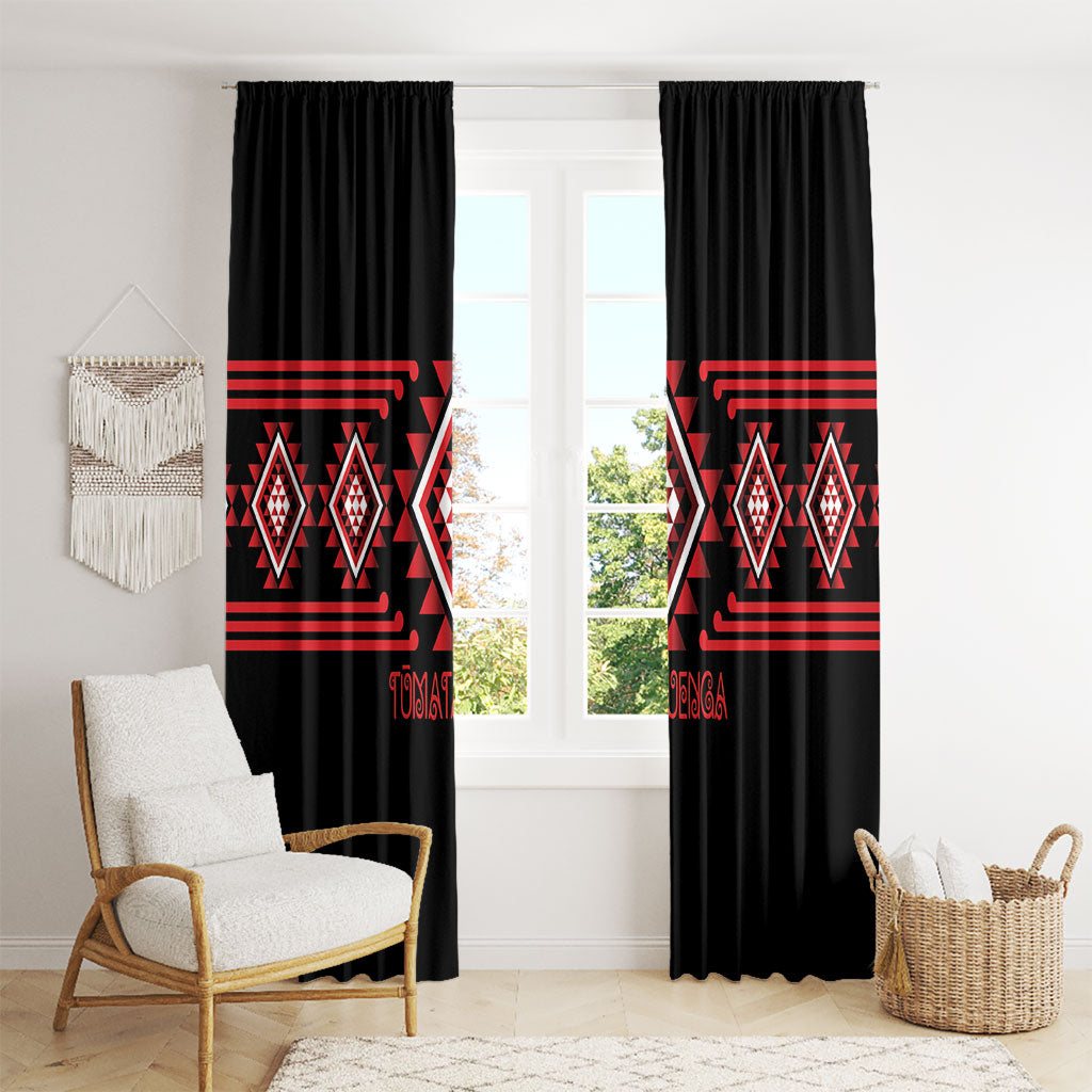 Aotearoa Atua Tumatauenga Window Curtain Maori God Of War Taniko Motifs