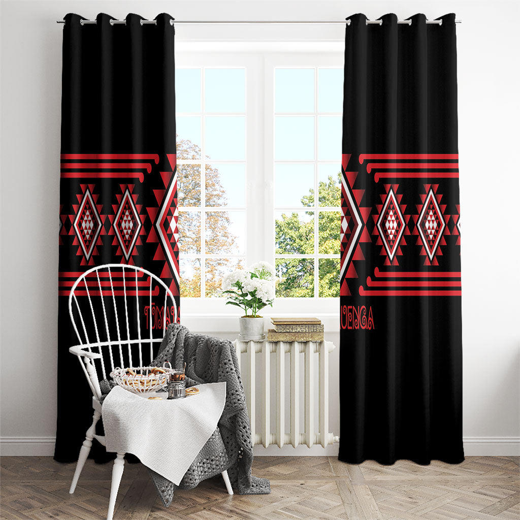 Aotearoa Atua Tumatauenga Window Curtain Maori God Of War Taniko Motifs