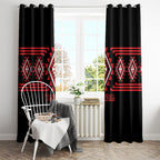 Aotearoa Atua Tumatauenga Window Curtain Maori God Of War Taniko Motifs