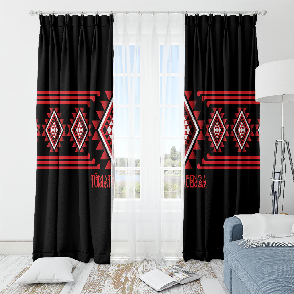 Aotearoa Atua Tumatauenga Window Curtain Maori God Of War Taniko Motifs