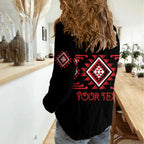 Aotearoa Atua Tumatauenga Personalised Women Casual Shirt Maori God Of War Taniko Motifs