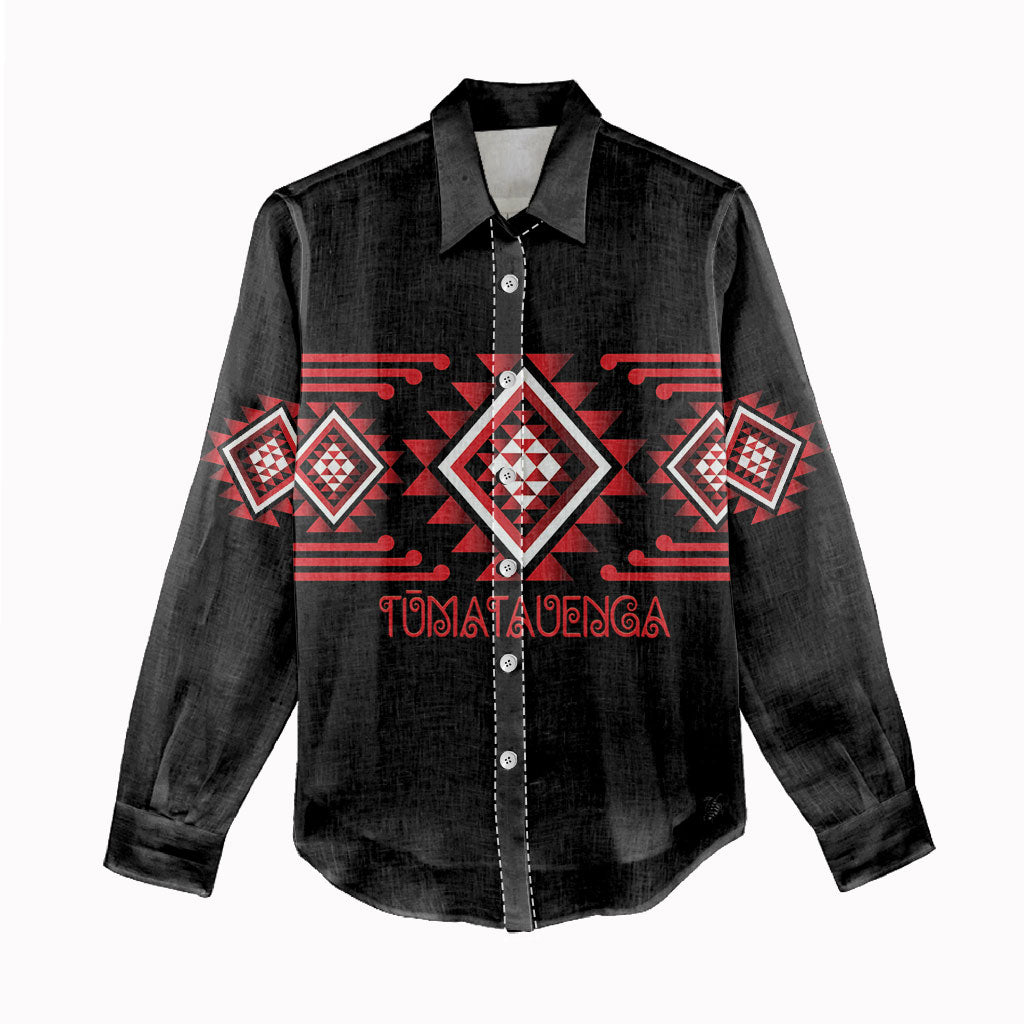 Aotearoa Atua Tumatauenga Personalised Women Casual Shirt Maori God Of War Taniko Motifs