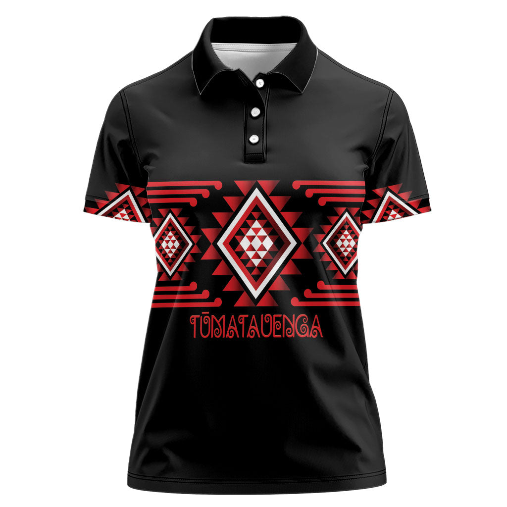 Aotearoa Atua Tumatauenga Personalised Women Polo Shirt Maori God Of War Taniko Motifs