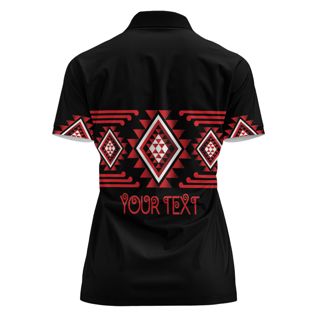 Aotearoa Atua Tumatauenga Personalised Women Polo Shirt Maori God Of War Taniko Motifs