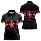Aotearoa Atua Tumatauenga Personalised Women Polo Shirt Maori God Of War Taniko Motifs