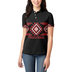 Aotearoa Atua Tumatauenga Personalised Women Polo Shirt Maori God Of War Taniko Motifs