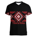 Aotearoa Atua Tumatauenga Personalised Women V-Neck T-Shirt Maori God Of War Taniko Motifs