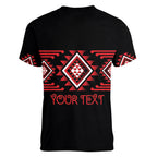 Aotearoa Atua Tumatauenga Personalised Women V-Neck T-Shirt Maori God Of War Taniko Motifs