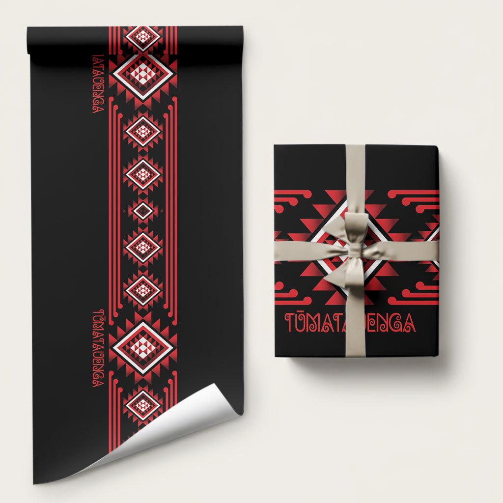 Aotearoa Atua Tumatauenga Wrapping Paper Maori God Of War Taniko Motifs