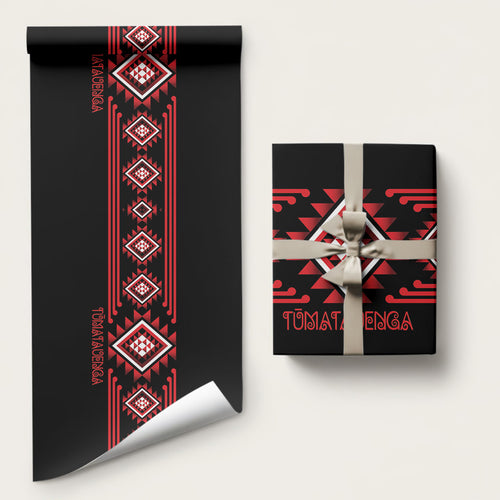 Aotearoa Atua Tumatauenga Wrapping Paper Maori God Of War Taniko Motifs