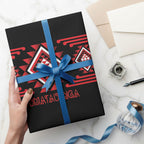 Aotearoa Atua Tumatauenga Wrapping Paper Maori God Of War Taniko Motifs