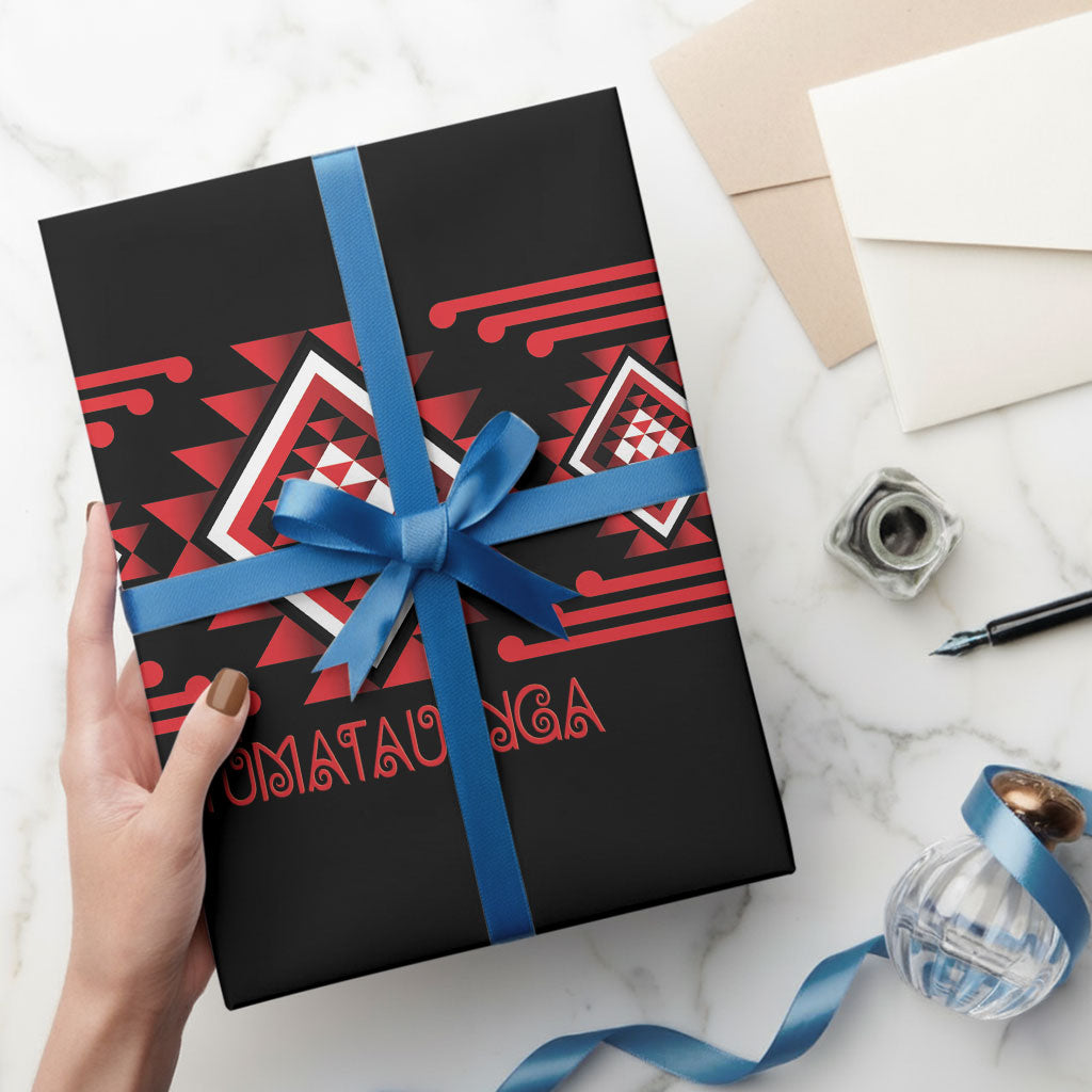 Aotearoa Atua Tumatauenga Wrapping Paper Maori God Of War Taniko Motifs
