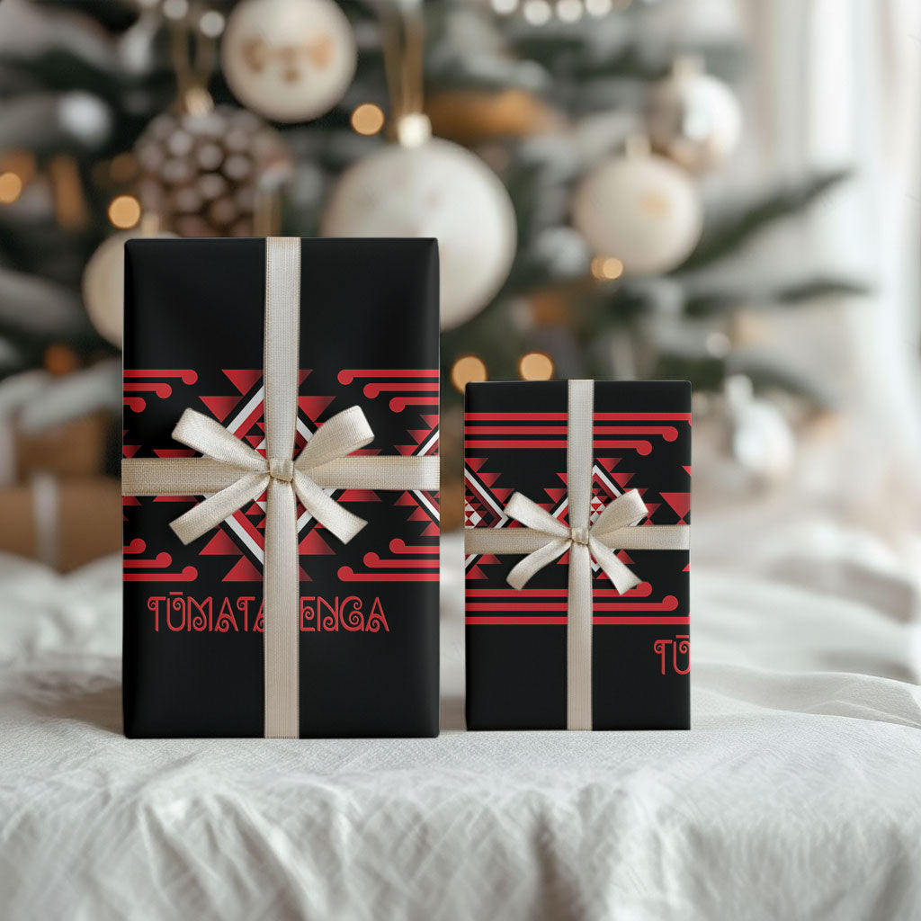 Aotearoa Atua Tumatauenga Wrapping Paper Maori God Of War Taniko Motifs