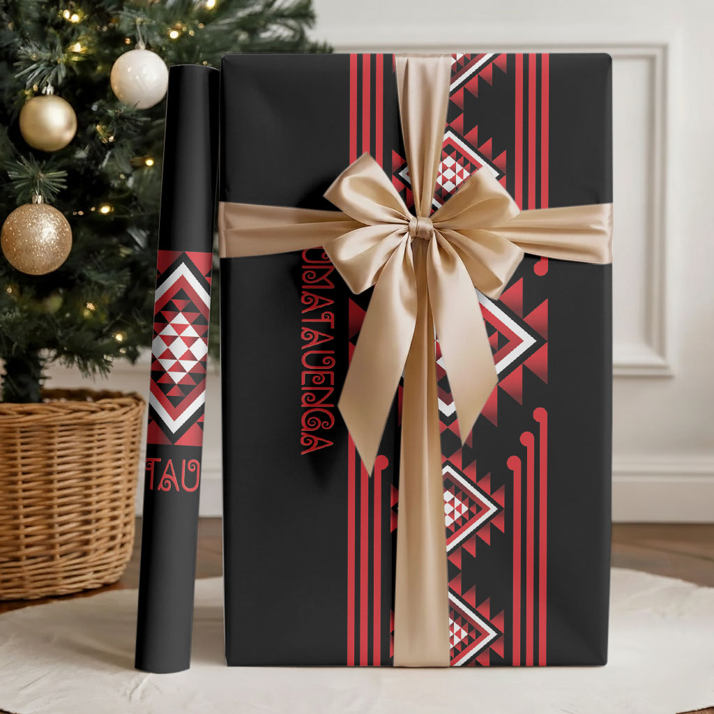 Aotearoa Atua Tumatauenga Wrapping Paper Maori God Of War Taniko Motifs