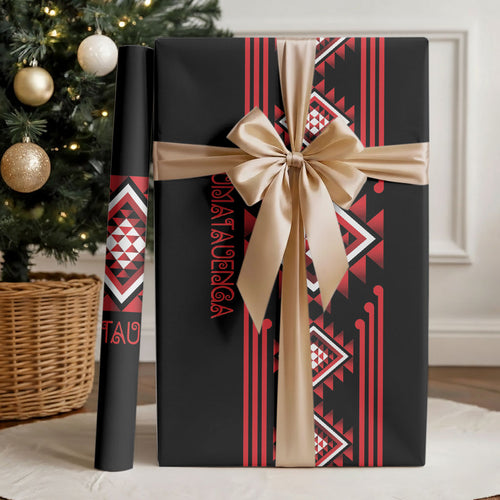 Aotearoa Atua Tumatauenga Wrapping Paper Maori God Of War Taniko Motifs